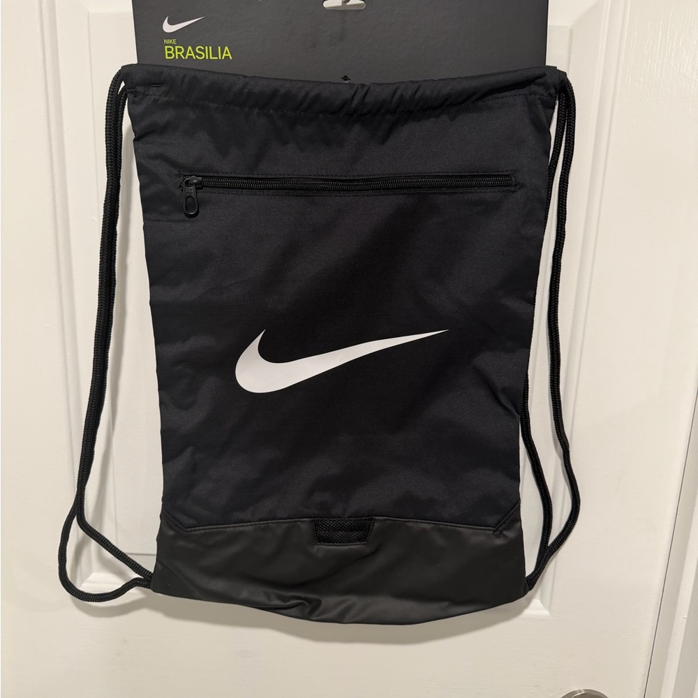 Nike Black and White Drawstring Backpack Black